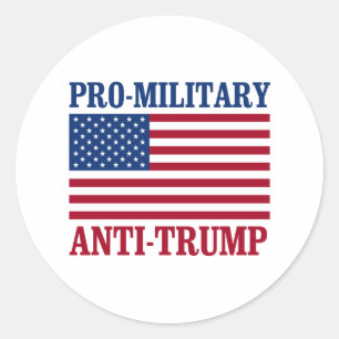 Sticker Rond Pro-Militaire Anti-Trump - Anti-Trump -