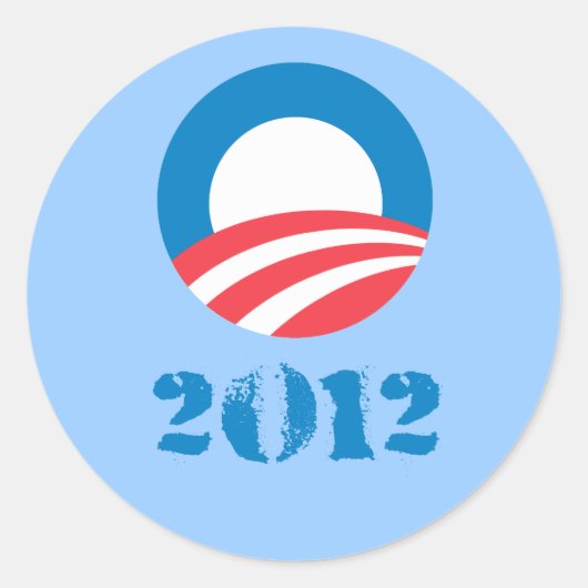Sticker Rond Pro-Obama - OBAMA 2012 DÉTRUIT (Devant)
