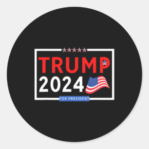 Sticker Rond Pro Trump - Rouge