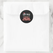 Sticker Rond Probable De Jouer Jeu Vidéo À Noël C (Sac)
