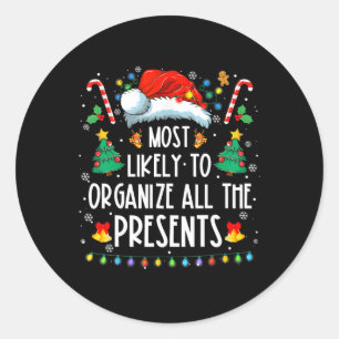 Sticker Rond Probable D'Organiser Tous Les Présents Famille Chr