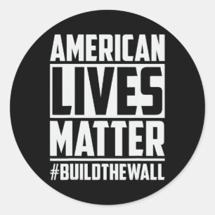 Sticker Rond Problème #buildthewall Trump Usa 2020 Design