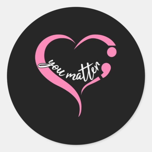 Sticker Rond Problème Des Jeunes Semicolon Santé Mentale Et Sui (Devant)