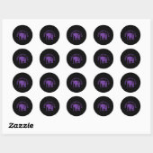 Sticker Rond Problème Eléphant Violet Et Heimer1 Texte (Feuille)