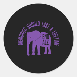 Sticker Rond Problème Eléphant Violet Et Heimer1 Texte