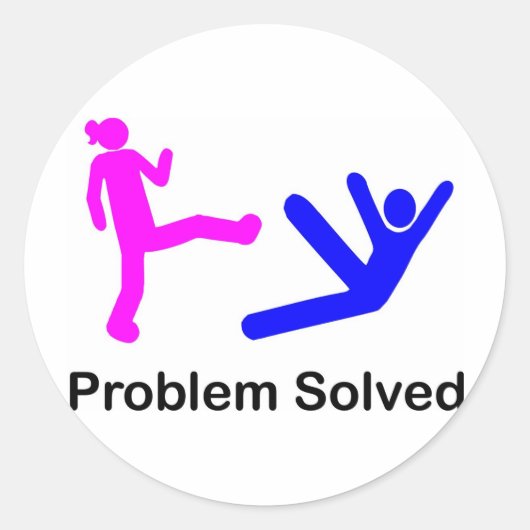 Sticker Rond Problème résolu (Devant)