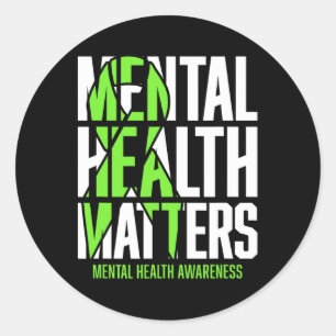 Sticker Rond Problèmes de santé Green Ribon Mental Health Award
