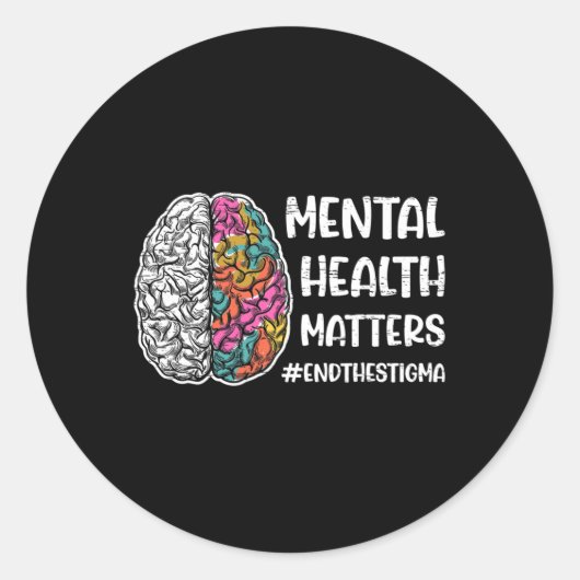 Sticker Rond Problèmes de santé mentale (Devant)