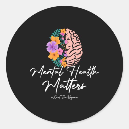 Sticker Rond Problèmes de santé mentale de la stigmatisation Se (Devant)