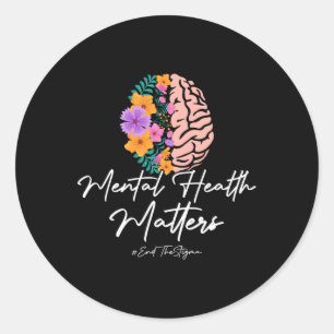 Sticker Rond Problèmes de santé mentale de la stigmatisation Se