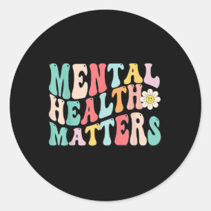 Sticker Rond Problèmes de santé mentale Finissez avec la stigma