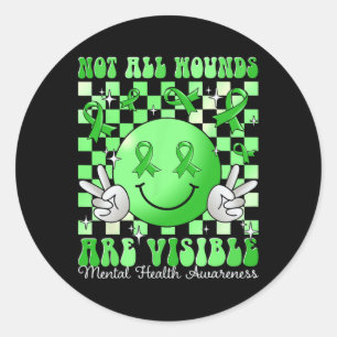Sticker Rond Problèmes de santé mentale Je porte la santé menta