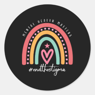 Sticker Rond Problèmes de santé mentale Maladie cérébrale humai