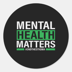 Sticker Rond Problèmes De Santé Mentale Mettre Fin À La Stigmat