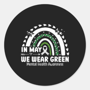 Sticker Rond Problèmes de santé mentale Nous portons une santé 