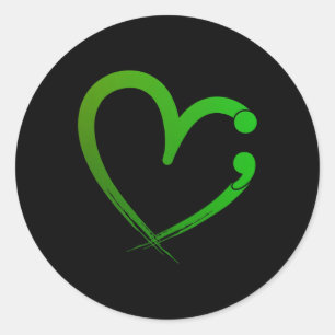 Sticker Rond Problèmes de santé Semicolon Mois de sensibilisati