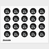 Sticker Rond Problèmes de taille drôles de chemises de pêche à (Feuille)