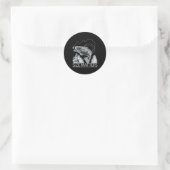 Sticker Rond Problèmes de taille drôles de chemises de pêche à (Sac)