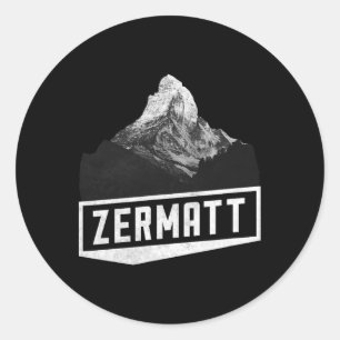 Sticker Rond Problemhorn Zermatt Suisse Ski Holiday Mou