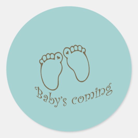 Sticker Rond prochains pieds de babys (Devant)
