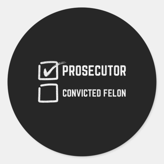 Sticker Rond Procureur pour l'accusé Felon Kamala Harris 2024 (Devant)