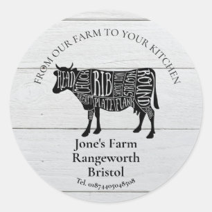 Sticker Rond producteur de viande de boeuf