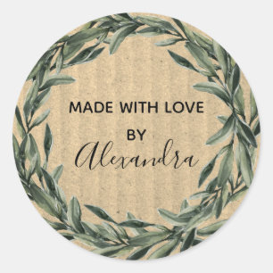 Sticker Rond Produit artisanal Branche Vintage tendance verdure