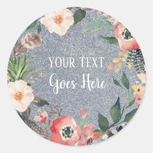 Sticker Rond Produit artisanal Vintage de Parties scintillant d