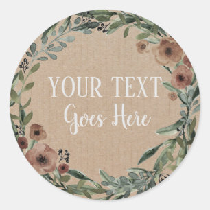 Sticker Rond Produit artisanal Vintage torréfaction fleurie