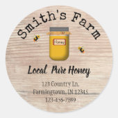 Sticker rond produit commercial Honey Mason Jar (Devant)