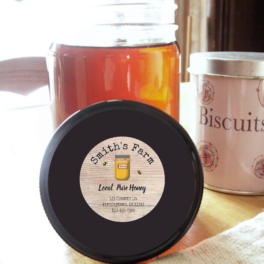 Sticker rond produit commercial Honey Mason Jar
