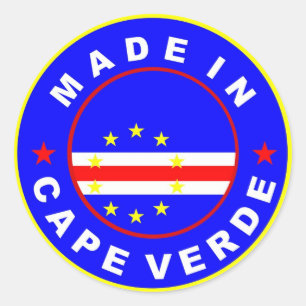 Sticker Rond produit fabriqué à cape verde country flag étiquet