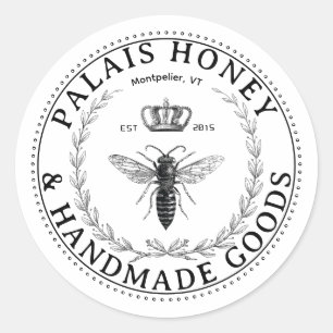 Sticker Rond Produits artisanaux Apiey Honey Queen Wreath Crown
