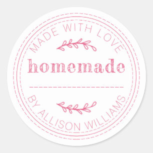 Sticker Rond Produits cuisinés maison rustiques Pot de confitur