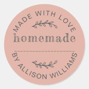 Sticker Rond Produits cuits maison Poussiéreux Rose Rustique