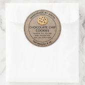 Sticker Rond Produits de boulangerie Chocolat Chip Cookies Étiq (Sac)