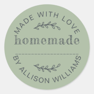 Sticker Rond Produits de boulangerie maison Laurel Green Rustiq