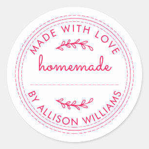 Sticker Rond Produits de boulangerie maison rustiques Confiture