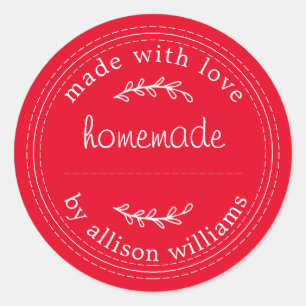 Sticker Rond Produits de boulangerie maison rustiques Confiture