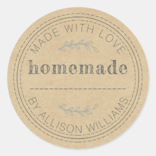 Sticker Rond Produits de boulangerie maison rustiques en conser