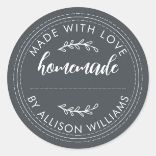 Sticker Rond Produits de boulangerie maison rustiques en conser