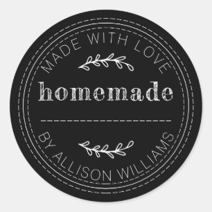 Sticker Rond Produits de boulangerie maison rustiques en conser