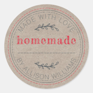 Sticker Rond Produits de boulangerie maison rustiques en conser
