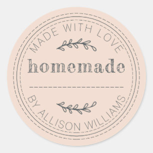 Sticker Rond Produits de boulangerie maison rustiques Pêche Pou