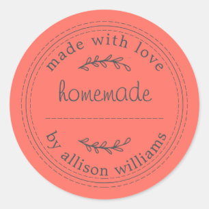 Sticker Rond Produits de boulangerie maison rustiques Pot de co