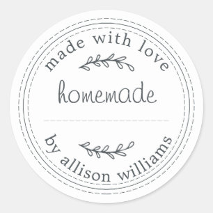 Sticker Rond Produits de boulangerie rustiques faits maison Con