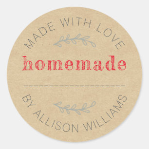 Sticker Rond Produits de boulangerie rustiques faits maison en