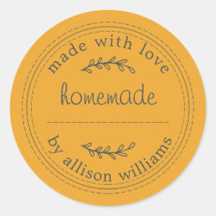 Sticker Rond Produits de boulangerie rustiques faits maison Mel