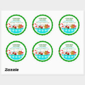 Sticker Rond Produits de Noël personnalisés (Feuille)