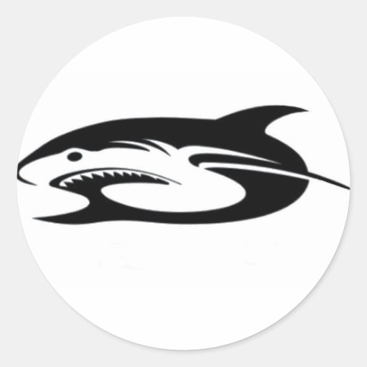 Sticker Rond Produits du logo requin (Devant)